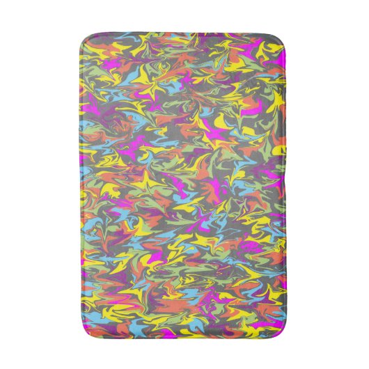 ダークグカラフルレーメモリのフォーム上の明るい渦巻き バスマット (正面縦)