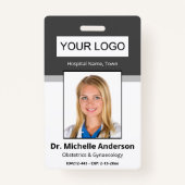 ダークグパーソナライズされたレーのドクターの写真ID バッジ (正面)