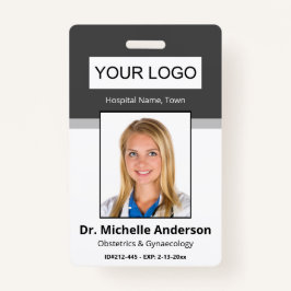 ダークグパーソナライズされたレーのドクターの写真ID バッジ