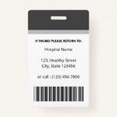 ダークグパーソナライズされたレーのドクターの写真ID バッジ (裏面)