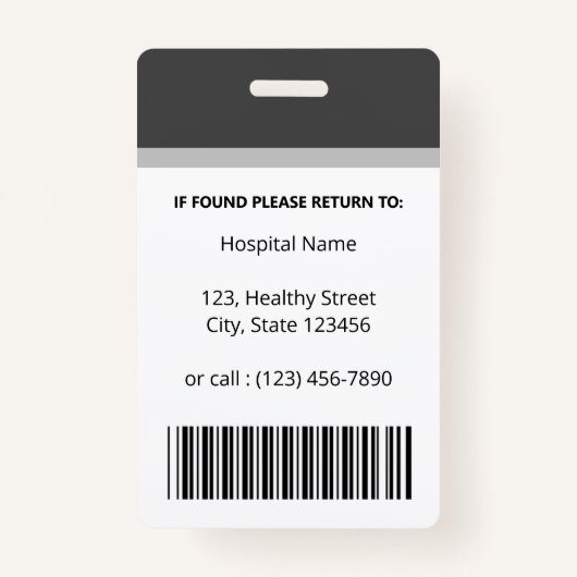 ダークグパーソナライズされたレーのドクターの写真ID バッジ (裏面)