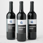 ダークグパーソナライズされたレー実在ロゴ不動産，不動産仲介業者 ワインラベル (ボトル)