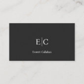 ダークグミニマルレーノイズ白文字モノグラム 名刺 (正面)