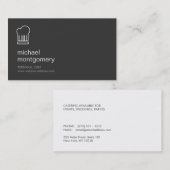 ダークグモダンレイに白のシェフハットロゴ 名刺 (正面/裏面)