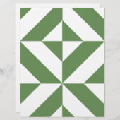 ダークグラス緑の幾何学的デコスクラップブック紙 (正面/裏面)