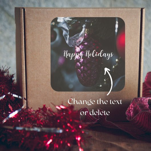 ダークグラマークリスマスオーナメント スクエアシール