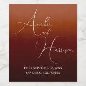 ダークグラマー・ボホ焼きオレンジ結婚色のワインラベル ワインラベル (シングルラベル)