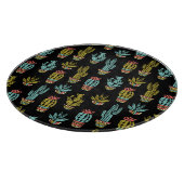 ダークグランジサボテン模様 カッティングボード (角)