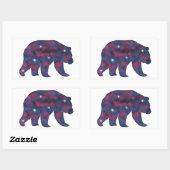 ダークグリズリーベアースタースケープ 長方形シール (シート)