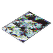 ダークグリッチ背景、イラストレーション。黒、青、 ノートブック (左側)