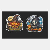 💀🎃 ダークグリムリーパー ハロウィン 長方形シール (正面)