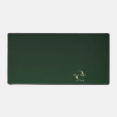 ダークグリーンからブラックビジネスロゴ会社ブランド デスクマット (正面)