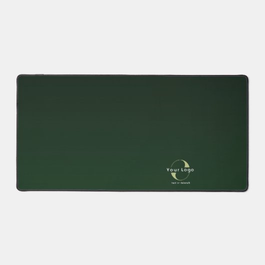 ダークグリーンからブラックビジネスロゴ会社ブランド デスクマット (正面)