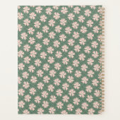 ダークグリーンかわいらしパステルピンクのフローラルパターン プランナー手帳 (裏面)