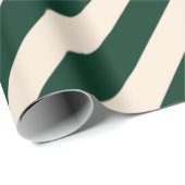 ダークグリーンとアンティークホワイトストライプ ラッピングペーパー (ロールコーナー)
