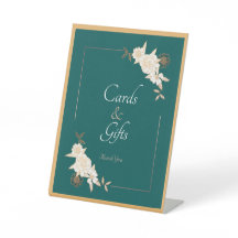 ダークグリーンとクリームバラウェディングカード&ギフト