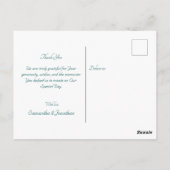 ダークグリーンとクリームバラ結婚の感謝 ポストカード (裏面)