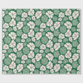 ダークグリーンとクリームホワイト誕生日ラッピング紙 ラッピングペーパー (フラット)