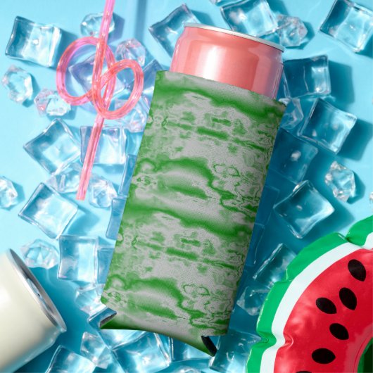 ダークグリーンとグレーの大理石 スリム缶クーラー (インサイチュ 夏)