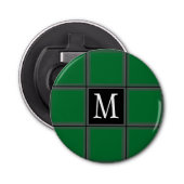 ダークグリーンとグレーカスタムの独身のイニシャルストライプの 栓抜き (正面)