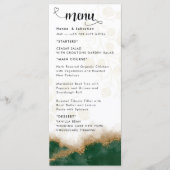 ダークグリーンとゴールドの結婚式メニュー メニュー (正面)