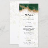 ダークグリーンとゴールドの結婚式 メニュー (正面/裏面)