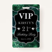 ダークグリーンとシルバーグリッターアゲート誕生日VIP