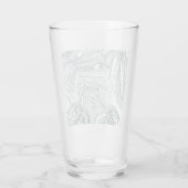 ダークグリーンとティール(緑がかった色)モンステラ離れのとライリーの輪郭 タンブラーグラス (裏面)