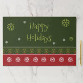 ダークグリーンとバーガンディーラージティアウェイランチョンマット ペーパーパッド (インサイチュ)