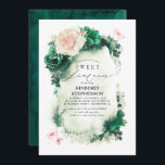 ダークグリーンとピンクのフローラボヘミアンスウィート16th 招待状<br><div class="desc">緑とピンクの花sweet sixteen誕生日招待状</div>
