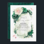ダークグリーンとピンクのフローラボヘミアンスウィート16th 招待状<br><div class="desc">緑とピンクの花sweet sixteen誕生日招待状</div>