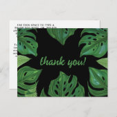 ダークグリーンとブラックジャングルモンステラ離れ ポストカード (正面/裏面)