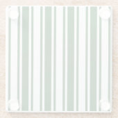 ダークグリーンとホワイトキャンディストライプー ガラスコースター (裏面)