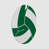ダークグリーンとホワイトバレーボール4 | DIY名 オーナメント (正面)