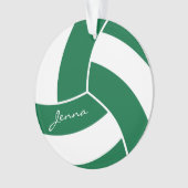 ダークグリーンとホワイトバレーボール4 | DIY名 オーナメント (正面)