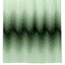ダークグリーンとミントのジグザグ。装飾用クッション シャワーカーテン