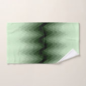 ダークグリーンとミントのジグザグ。装飾用クッション バスタオルセット (ハンドタオル)