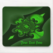 ダークグリーンとライムスパイラル波マウスパッド マウスパッド (正面)
