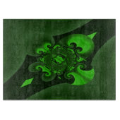 ダークグリーンとライムスパイラル波 カッティングボード (正面)