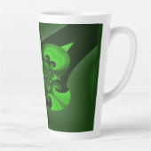 ダークグリーンとライムスパイラル波 カフェラテマグ (右)