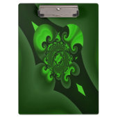 ダークグリーンとライムスパイラル波 クリップボード (正面)