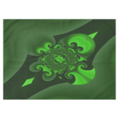 ダークグリーンとライムスパイラル波 テーブルクロス (正面(横))