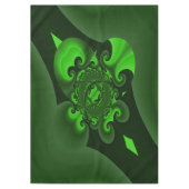 ダークグリーンとライムスパイラル波 テーブルクロス (正面)