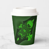 ダークグリーンとライムスパイラル波 紙コップ (裏面)