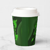 ダークグリーンとライムスパイラル波 紙コップ (右)