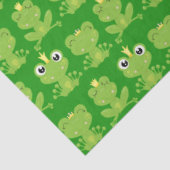 ダークグリーンのかわいいカエル柄 薄葉紙 (詳細)