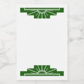 ダークグリーンのアールデコ太陽エレメント フードラベル (シングルラベル)