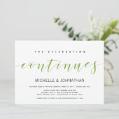 ダークグリーンのエレガントな結婚式の秘密の挙式 招待状 (スタンド正面)