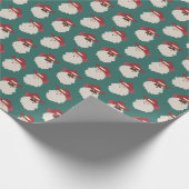 ダークグリーンのカウボーイサンタ ラッピングペーパー (角)