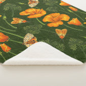 ダークグリーンのカリフォルニアケシと蛾 シェルパブランケット (3/4)